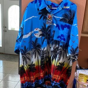 Colorful Tropical Palm Tree Shirt 2X brand new